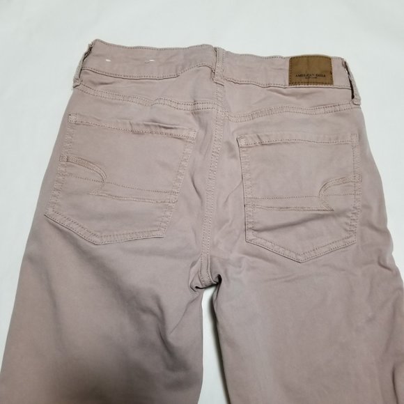 American Eagle Pink Sateen Moto High Rise Jeggings - Picture 2 of 5